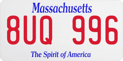 MA license plate 8UQ996