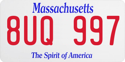 MA license plate 8UQ997