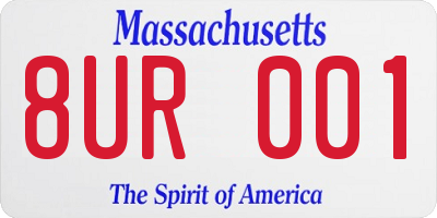 MA license plate 8UR001