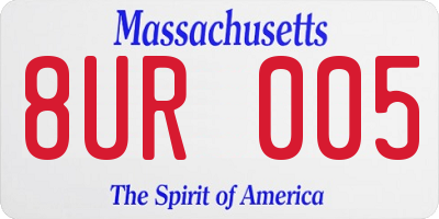 MA license plate 8UR005