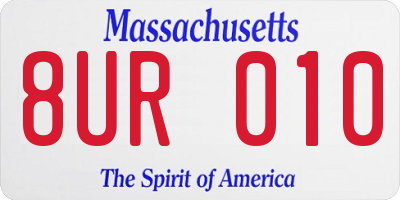 MA license plate 8UR010