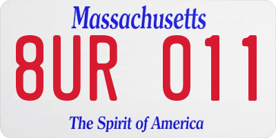 MA license plate 8UR011