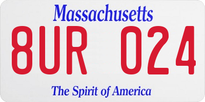 MA license plate 8UR024