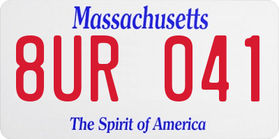 MA license plate 8UR041
