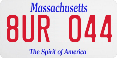 MA license plate 8UR044