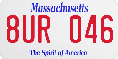 MA license plate 8UR046