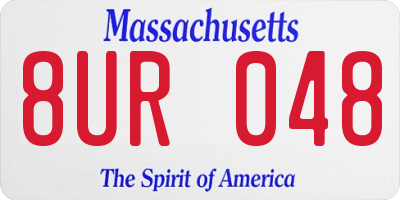 MA license plate 8UR048