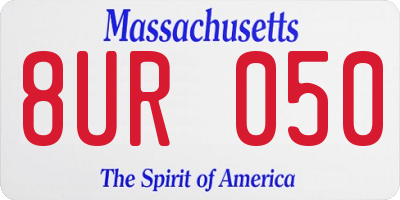 MA license plate 8UR050