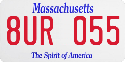 MA license plate 8UR055