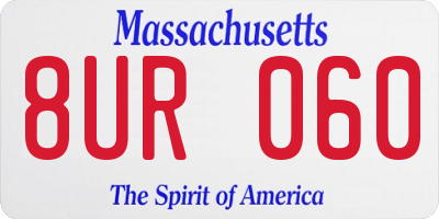 MA license plate 8UR060