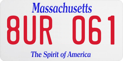 MA license plate 8UR061