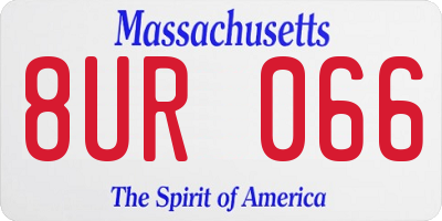 MA license plate 8UR066