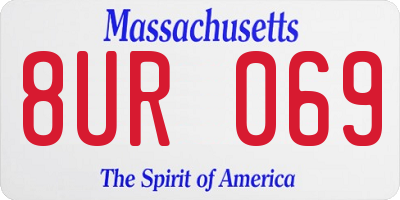 MA license plate 8UR069