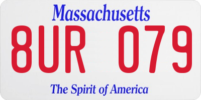 MA license plate 8UR079