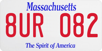 MA license plate 8UR082