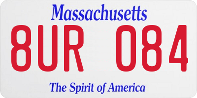 MA license plate 8UR084