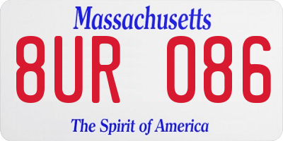 MA license plate 8UR086