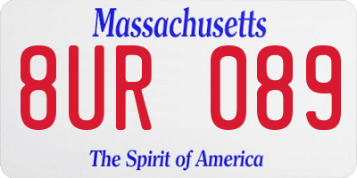 MA license plate 8UR089