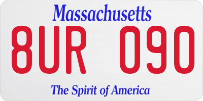 MA license plate 8UR090