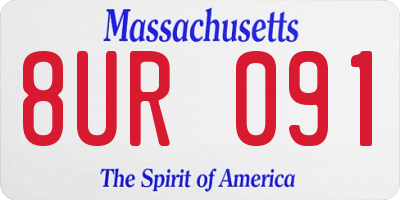 MA license plate 8UR091
