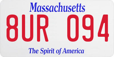 MA license plate 8UR094