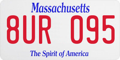 MA license plate 8UR095