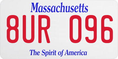 MA license plate 8UR096