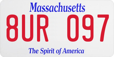 MA license plate 8UR097