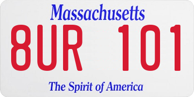 MA license plate 8UR101