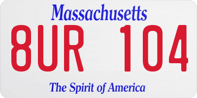MA license plate 8UR104