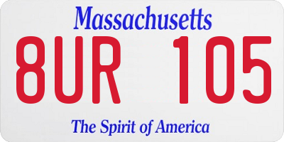 MA license plate 8UR105