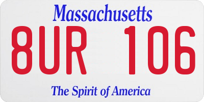 MA license plate 8UR106