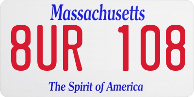 MA license plate 8UR108