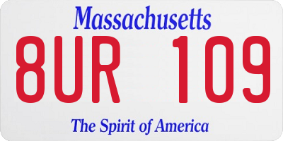 MA license plate 8UR109