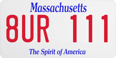 MA license plate 8UR111