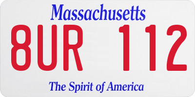 MA license plate 8UR112
