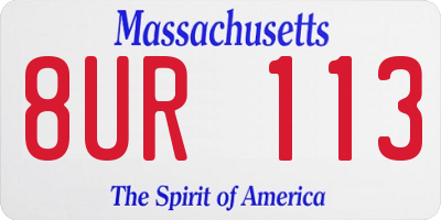 MA license plate 8UR113