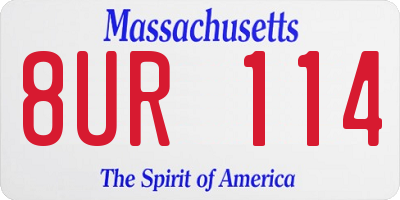 MA license plate 8UR114