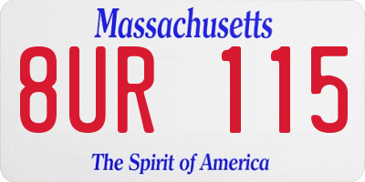MA license plate 8UR115