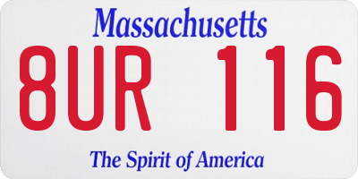 MA license plate 8UR116