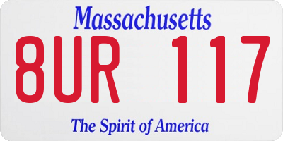 MA license plate 8UR117