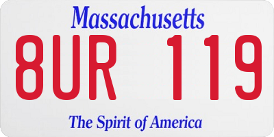 MA license plate 8UR119