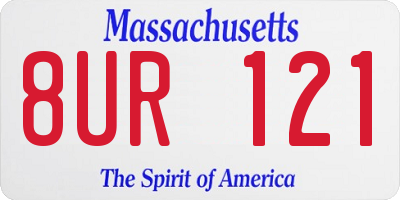 MA license plate 8UR121