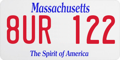 MA license plate 8UR122