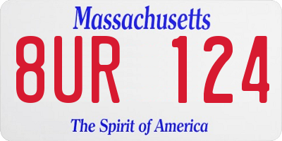 MA license plate 8UR124