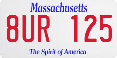 MA license plate 8UR125