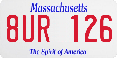 MA license plate 8UR126