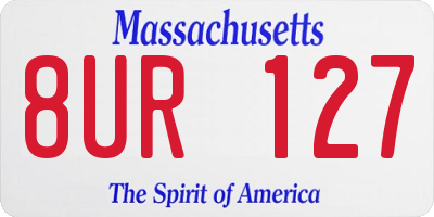 MA license plate 8UR127