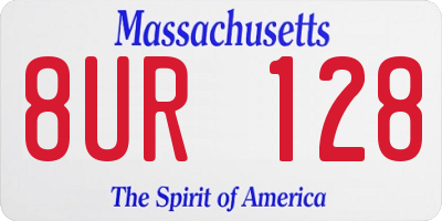 MA license plate 8UR128