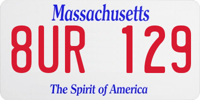 MA license plate 8UR129